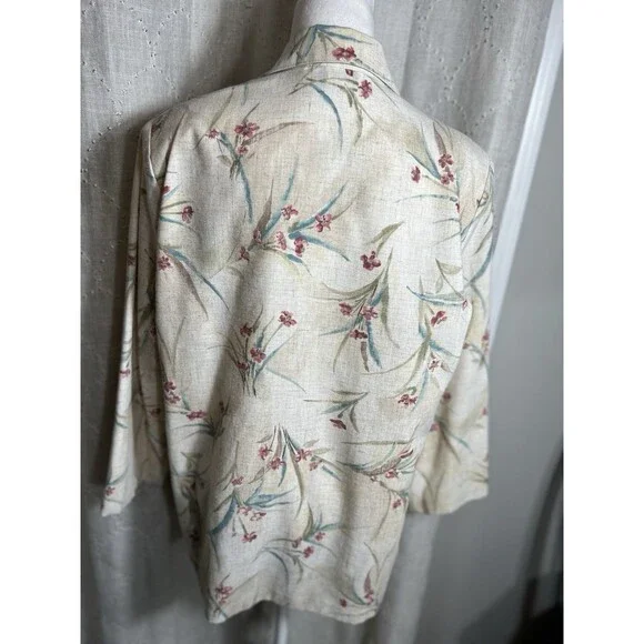 Vintage 80s Made In USA Joanna Floral Blazer Multicolor Medium - Picture 2 of 10